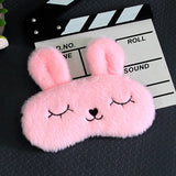 Ophax Cute Cartoon Eye Cover Bunny Sleeping Eye Mask Funny Plush Sleep Mask Christmas Rest Eye Band Eyepatch Sleep Aid Blindfold