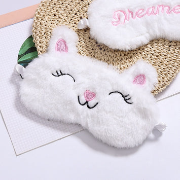 Fox Eye Mask Plush Fox Cloud Sheep Dream Eye Cover Sleeping Mask Eye Band Shade Blindfold Goggles Relax Travel Eyepatch