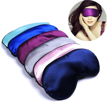 1Pcs New Pure Silk Sleep Rest Eye Mask Padded Shade Cover Travel Relax Aid Blindfolds