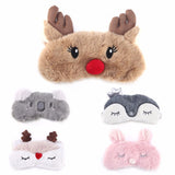 Christmas Deer Cute Animal Eye Cover Plush Fabric Sleeping Mask Eyepatch Winter Cartoon Nap Eye Shade For Regalo de Navidad