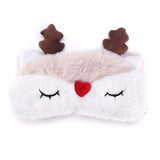 Christmas Deer Cute Animal Eye Cover Plush Fabric Sleeping Mask Eyepatch Winter Cartoon Nap Eye Shade For Regalo de Navidad