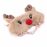 Christmas Deer Cute Animal Eye Cover Plush Fabric Sleeping Mask Eyepatch Winter Cartoon Nap Eye Shade For Regalo de Navidad