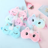 Plush Anime Sleeping Eye Mask Cute Kids Sleep Mask Cartoon 3D Eye Cover Eye Blindfolds Travel Eye Band Shade Rest Eyepatch