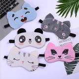 Cute Cotton Cartoon Eye Cover Sleeping Mask Creative Funny Eyepatch Sleep Mask Travel Relax Eye Band Sleeping Aid Kids Blindfold