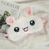 Cartoon Plush Sleeping Mask Cover Cute Rabbit Bear Eye Cover Sleep Mask Eyeshade Relax Mask for Travel Home Party Gifts