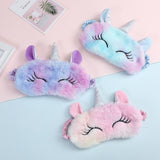 3D Cartoon Unicorn Silk Eye Mask Variety Sleeping Mask Eyeshade Relax Mask Plush Eye Shade Cover  For Travel Home Party Gifts