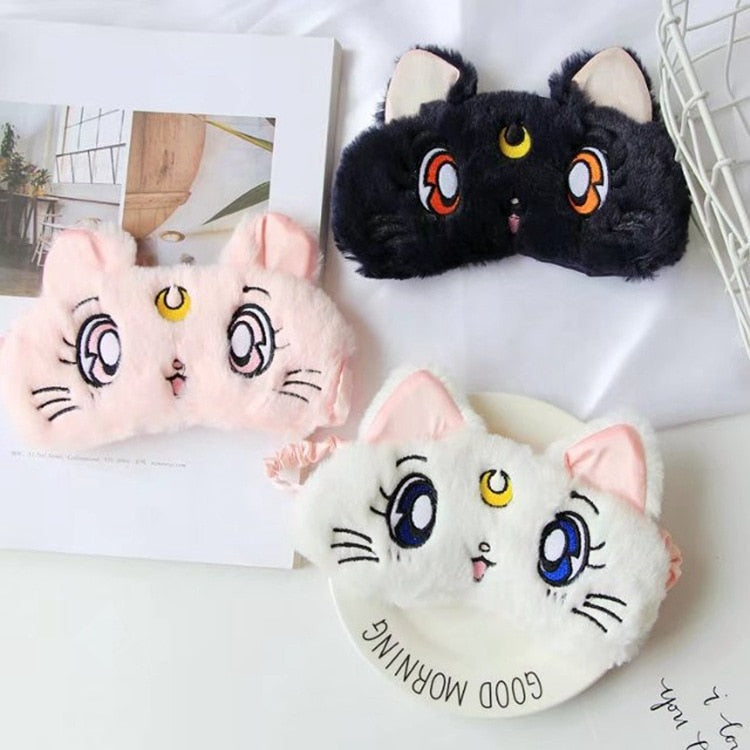 Cute Plush Sleep Eye Mask Cartoon 3D Silk Eye Cover Sleeping Mask Travel Eye Band Shade Rest Eyepatch Sleep Aid Eye Blindfolds