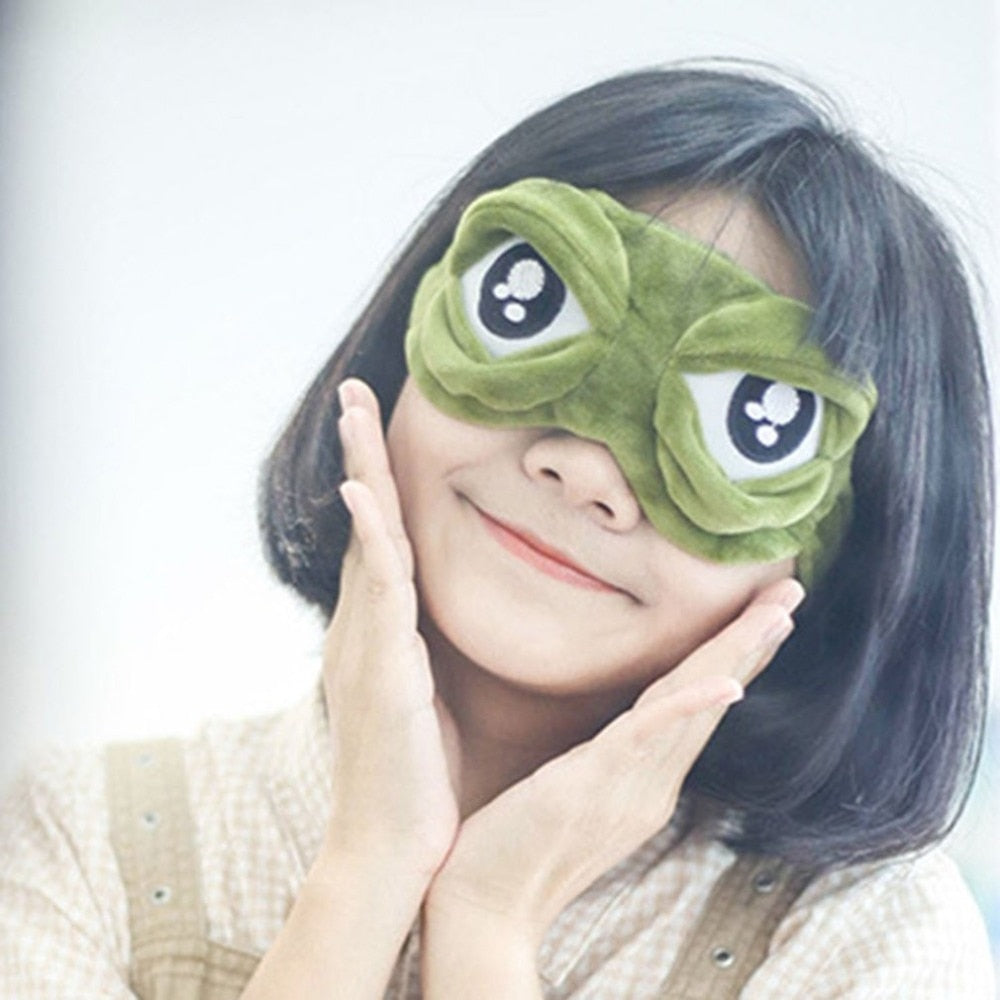 Lovely Frogs Eyes Sleeping Eye Mask Elastic Bandage Eyeshade Cover Eyepatch Blindfolds For Flight Travel Office Night Sleep